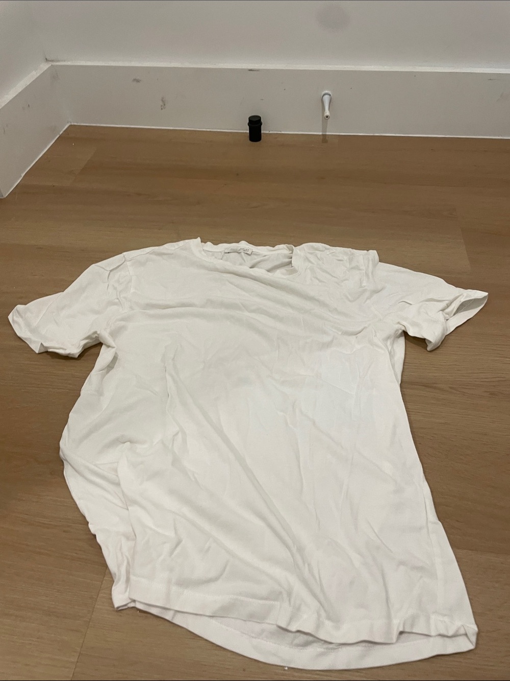Zara Men's White Short Sleeve Crew Neck T-Shirt